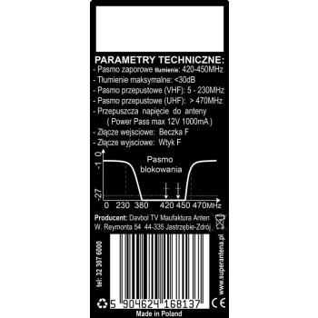 Filtr LTE 420 MHZ