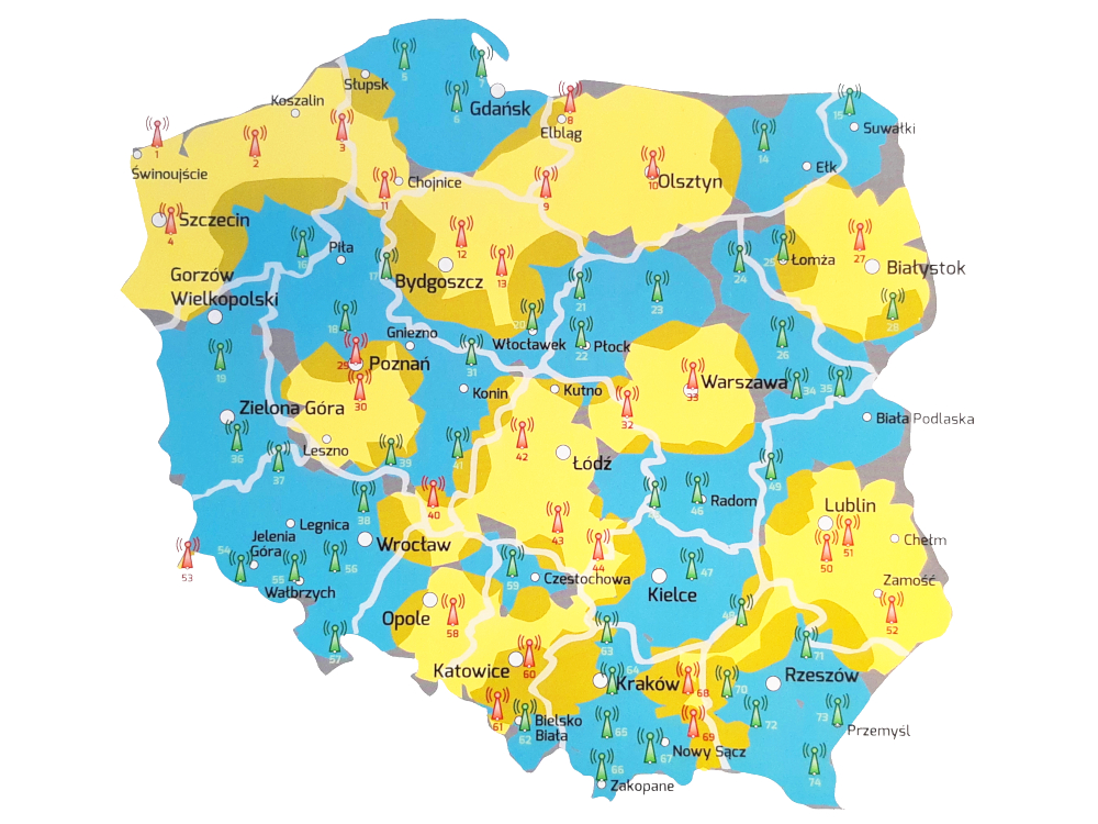 mapa nadajników tv republika